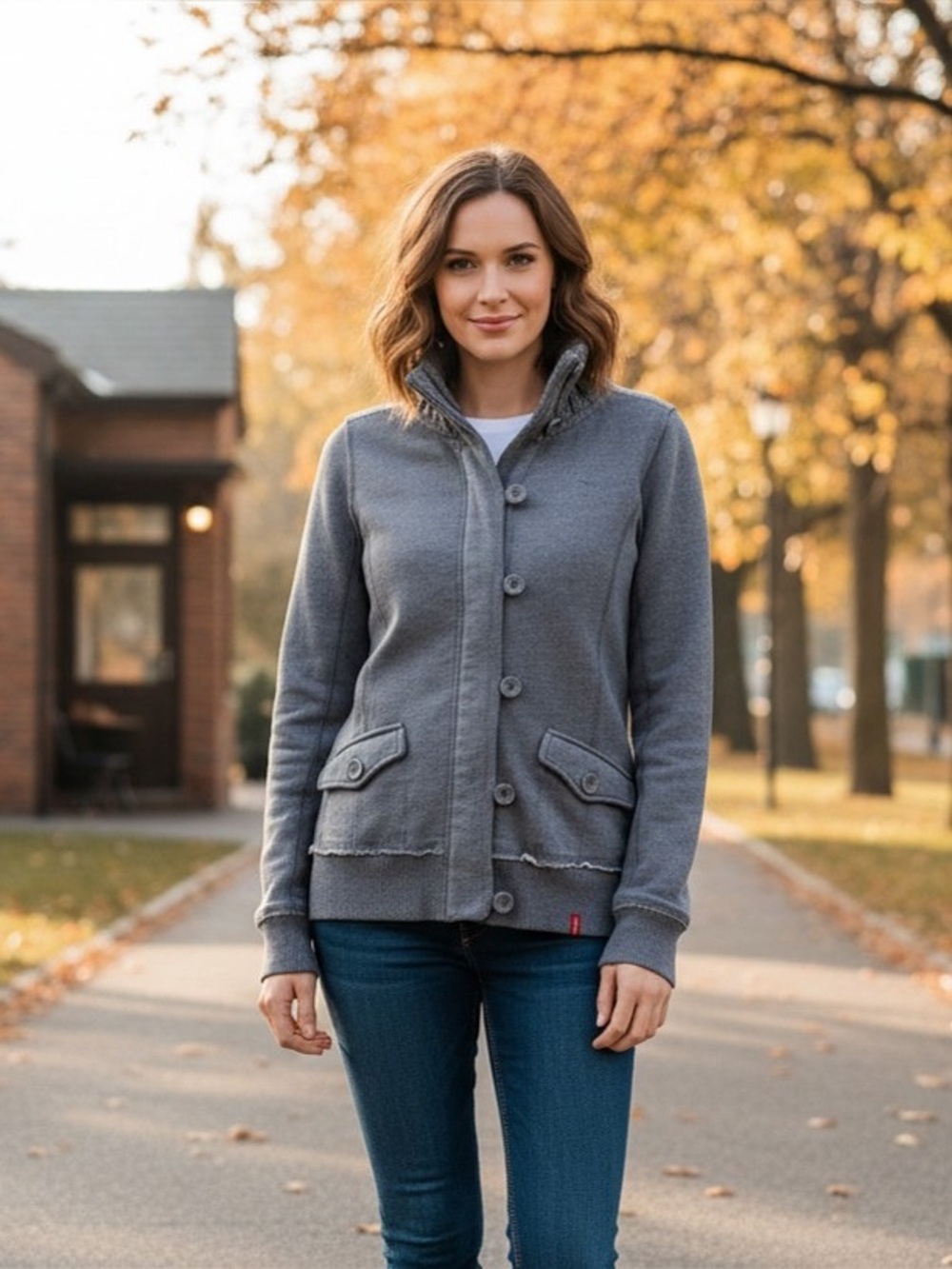 Manguun Gray Button-Up & Zip Up Jacket - Casual Sweater